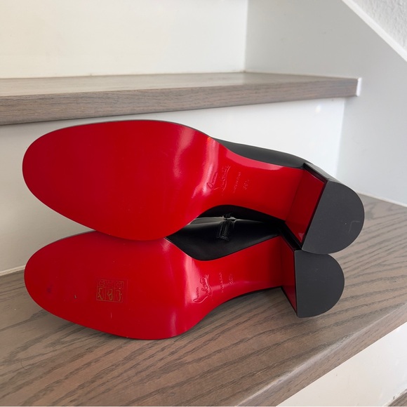 NWOB Christian Louboutin Adoxa 70 Leather Ankle Boots Booties in Black - Picture 9 of 10